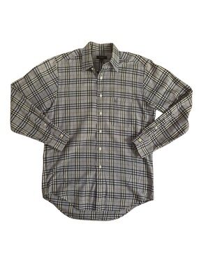 Burberry Classic Light Blue Nova Check Plaid Men's Shirt